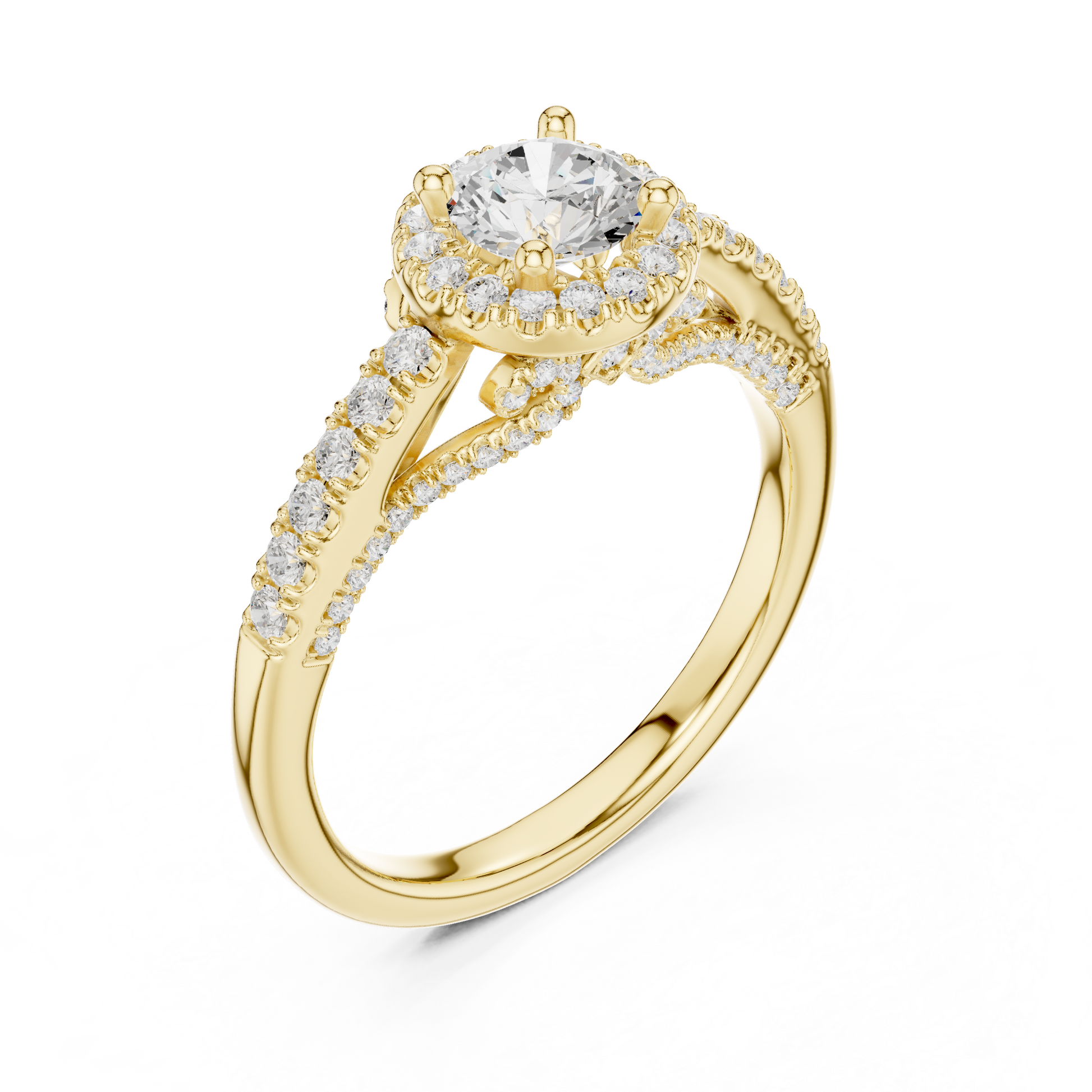 Round Halo Lab Grown Diamond Ring