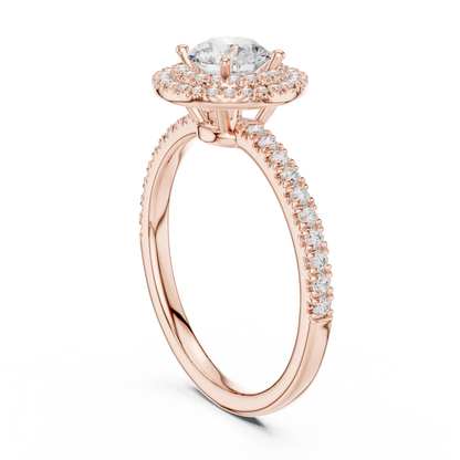 Round Halo Lab Grown Diamond Ring