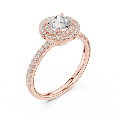 Round Halo Lab Grown Diamond Ring