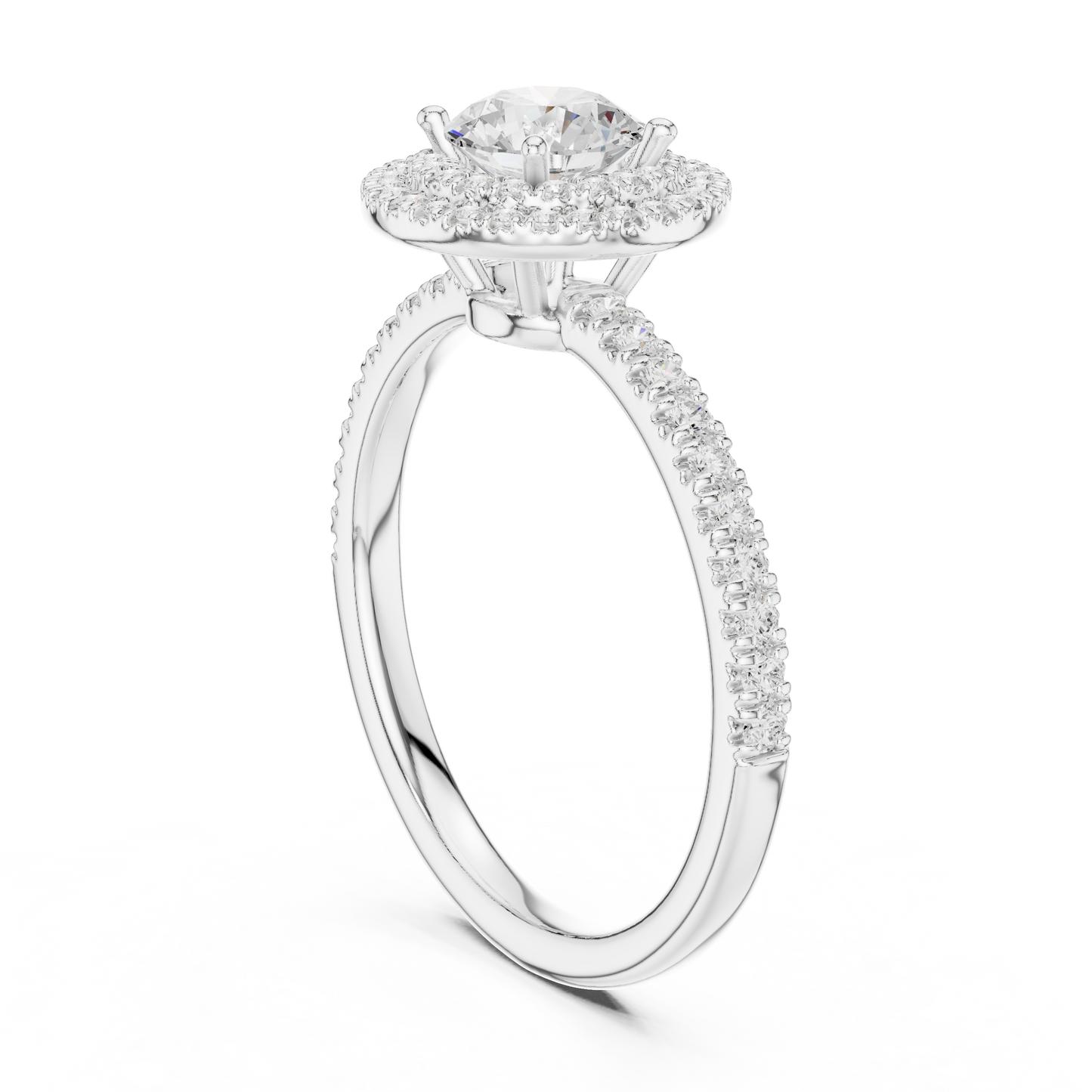 Round Halo Lab Grown Diamond Ring