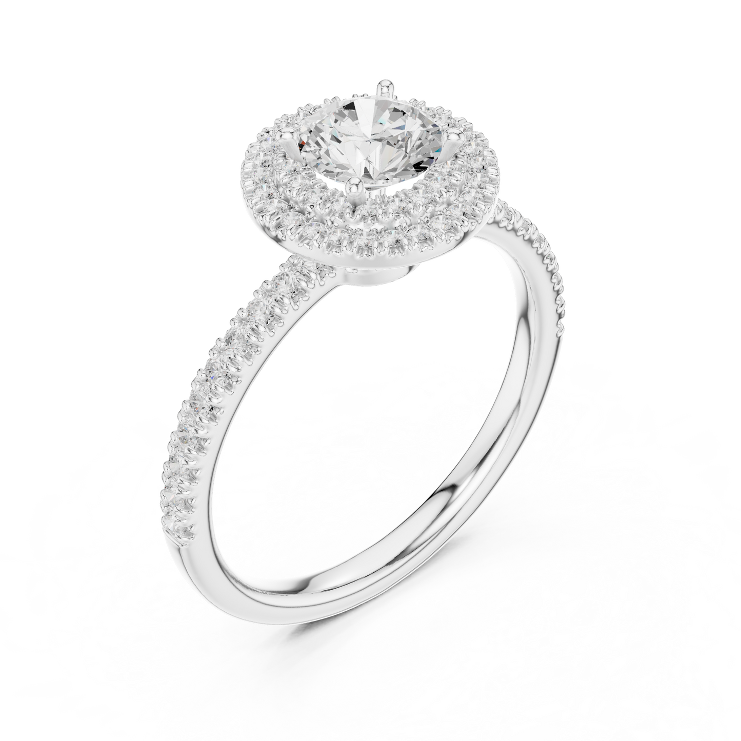 Round Halo Lab Grown Diamond Ring