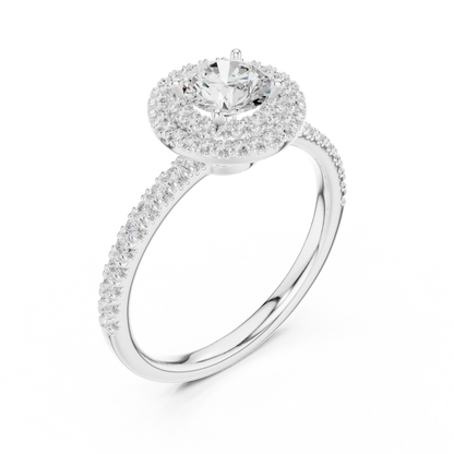 Round Halo Lab Grown Diamond Ring