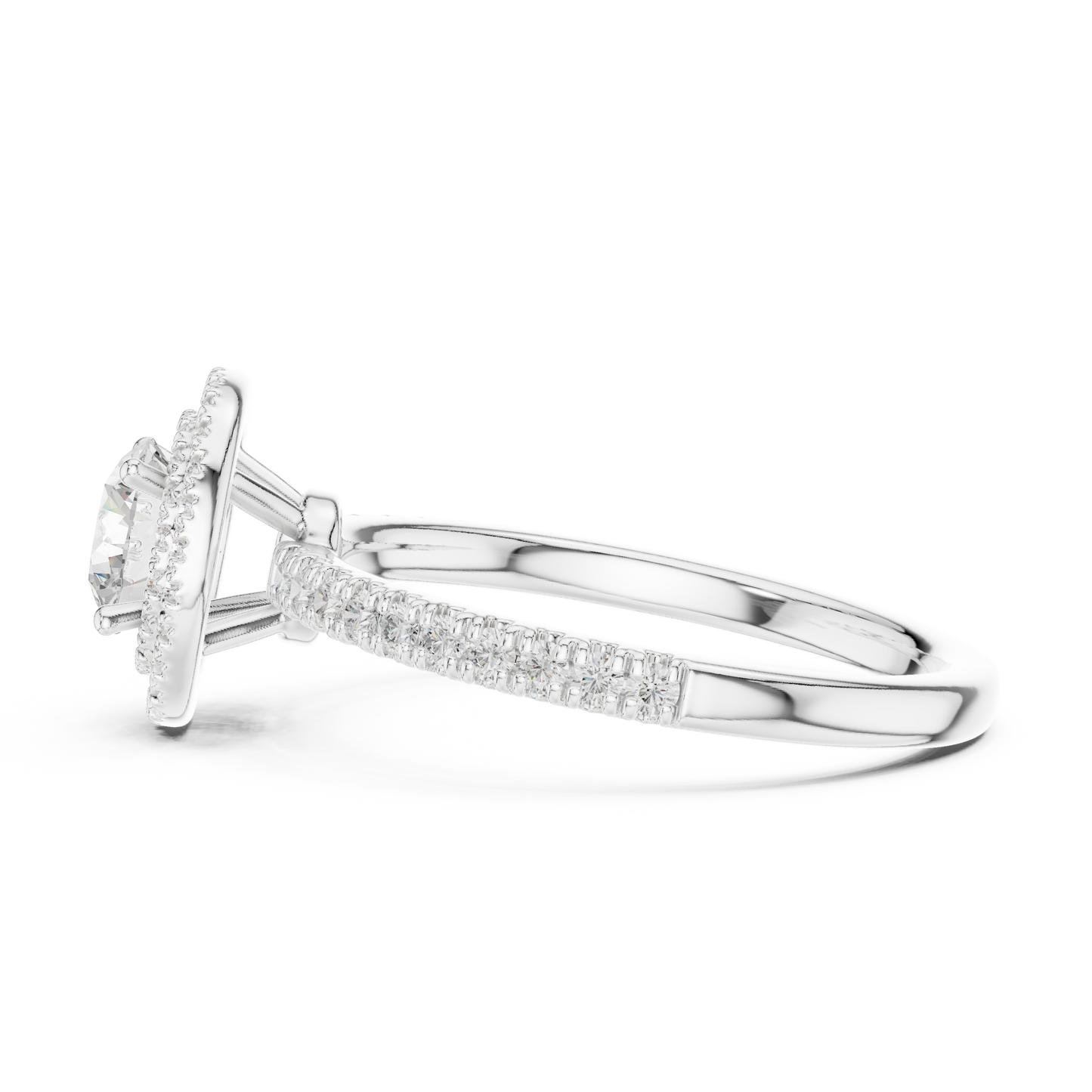 Round Halo Lab Grown Diamond Ring