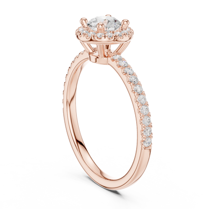 Round Halo Lab Grown Diamond Ring
