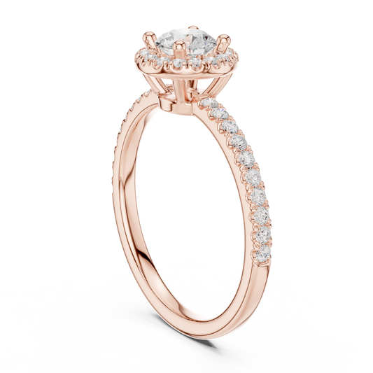 Round Halo Lab Grown Diamond Ring