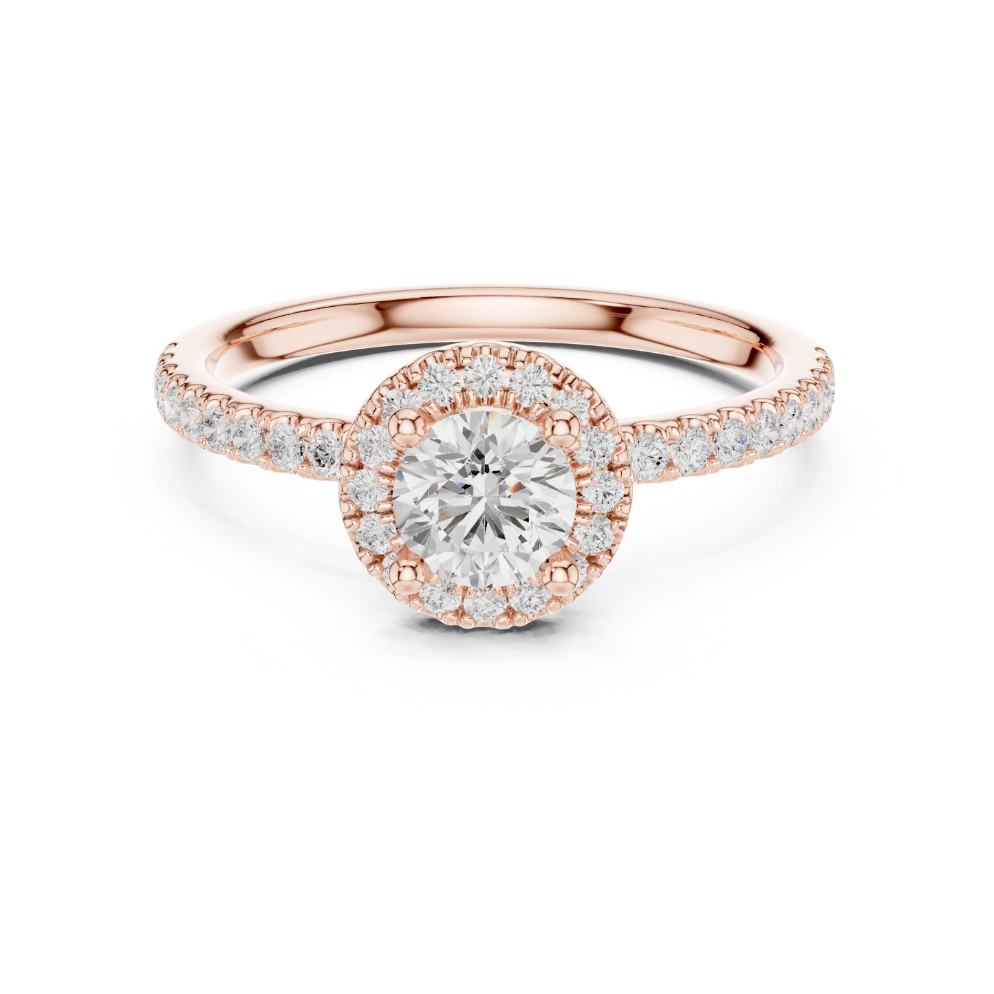 Round Halo Lab Grown Diamond Ring