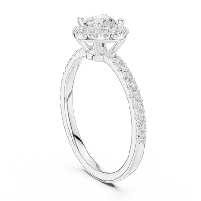 Round Halo Lab Grown Diamond Ring