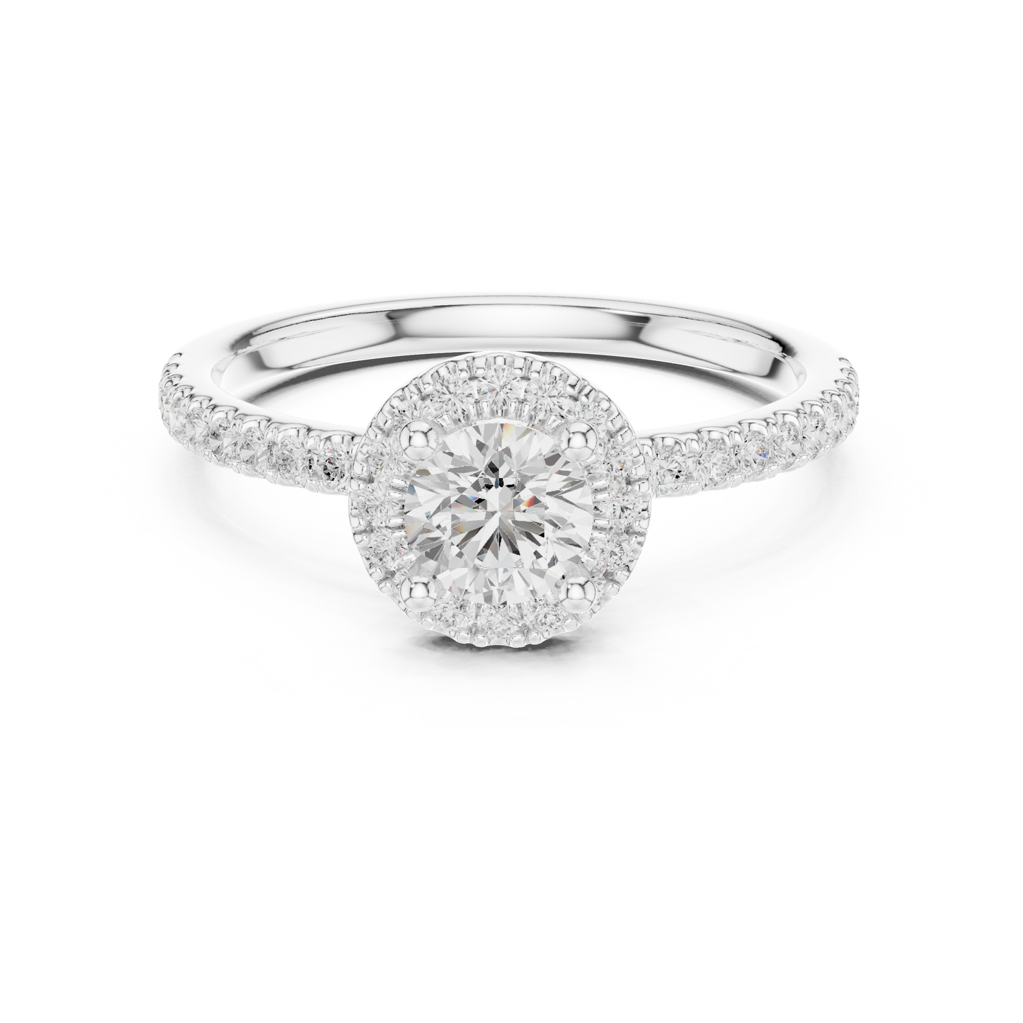 Round Halo Lab Grown Diamond Ring