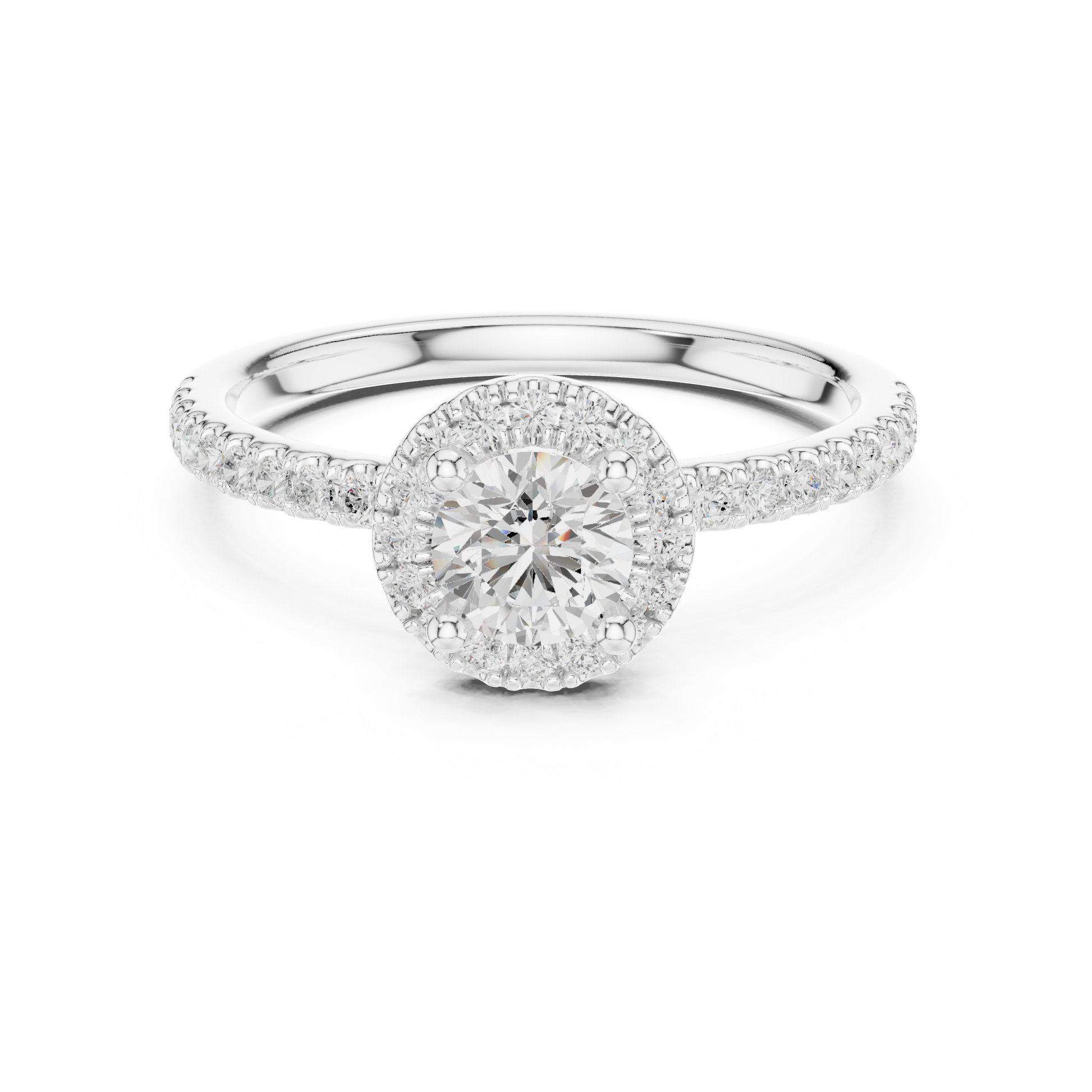 Round Halo Lab Grown Diamond Ring