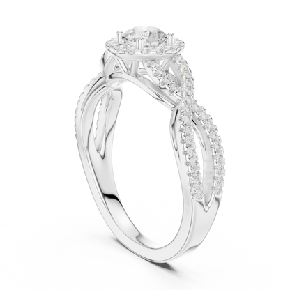 Round Halo Lab Grown Diamond Ring