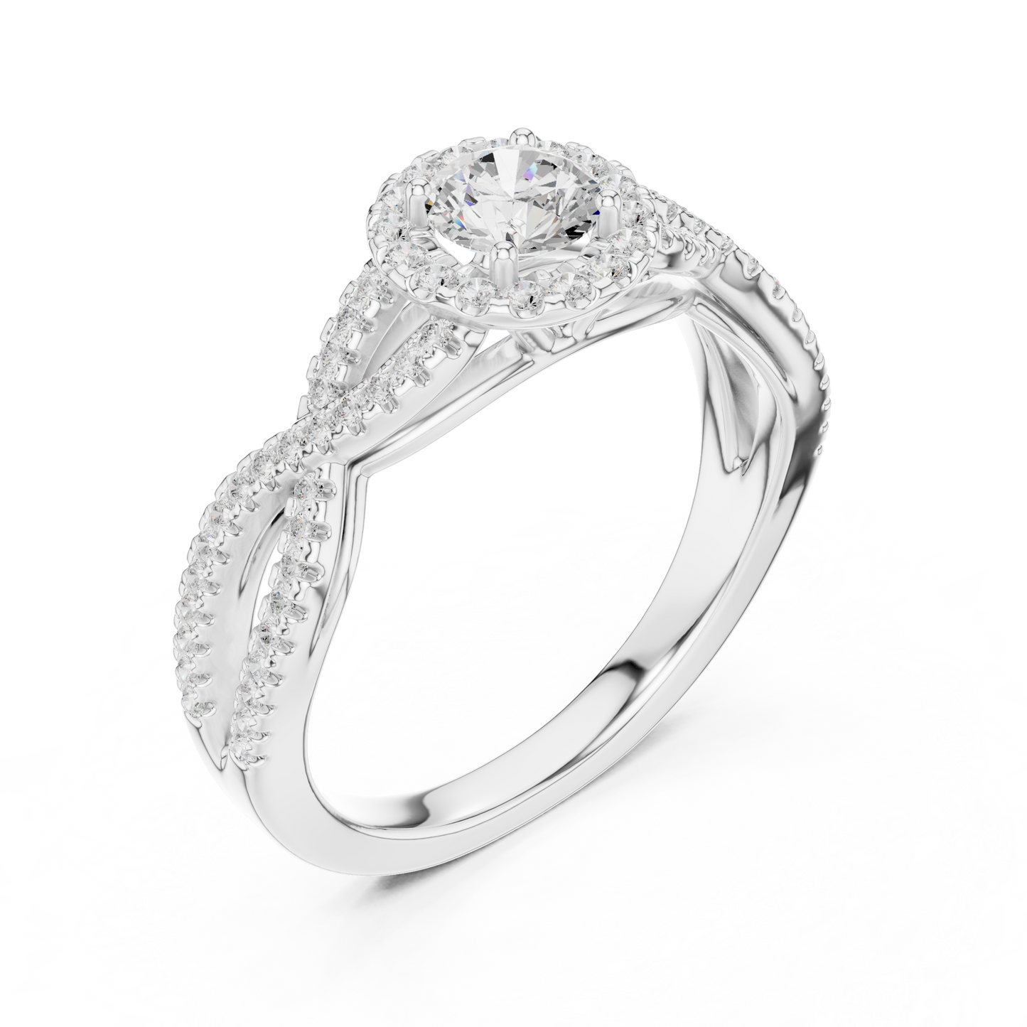 Round Halo Lab Grown Diamond Ring