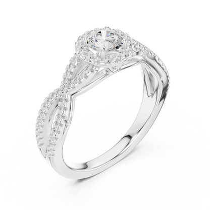 Round Halo Lab Grown Diamond Ring