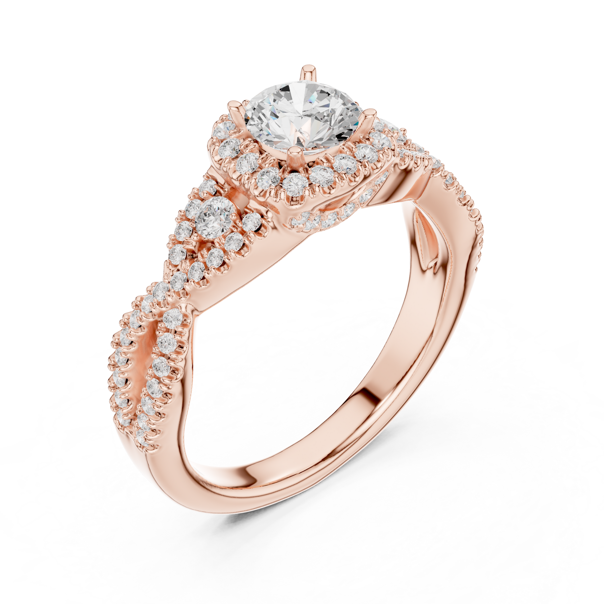 Round Halo Lab Grown Diamond Ring