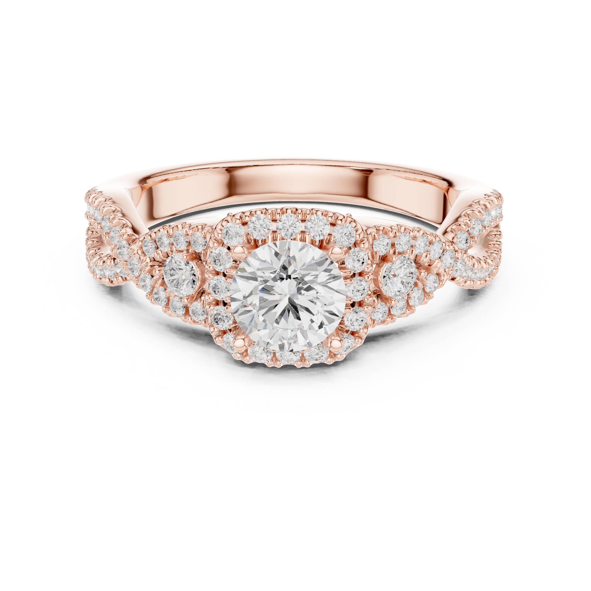 Round Halo Lab Grown Diamond Ring