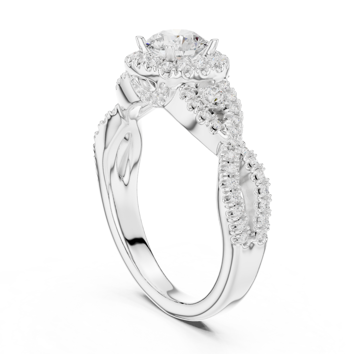Round Halo Lab Grown Diamond Ring