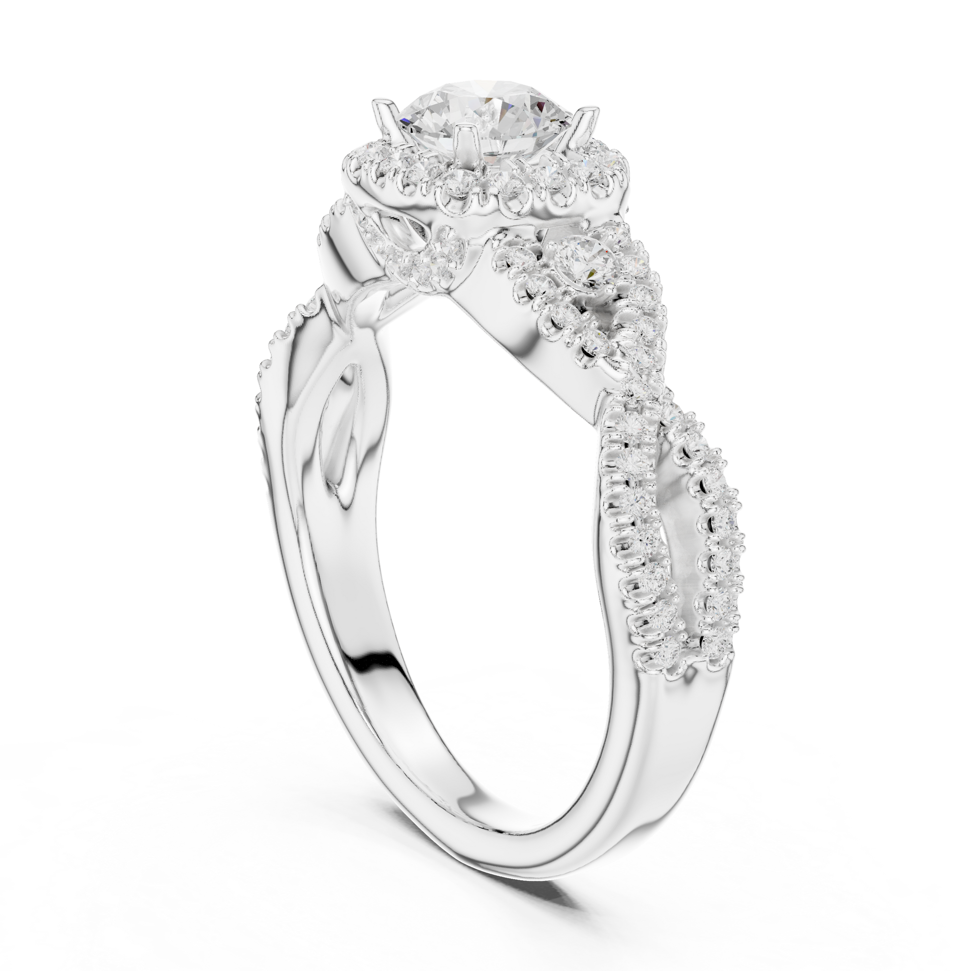 Round Halo Lab Grown Diamond Ring