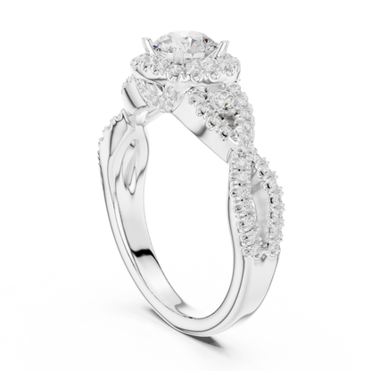Round Halo Lab Grown Diamond Ring