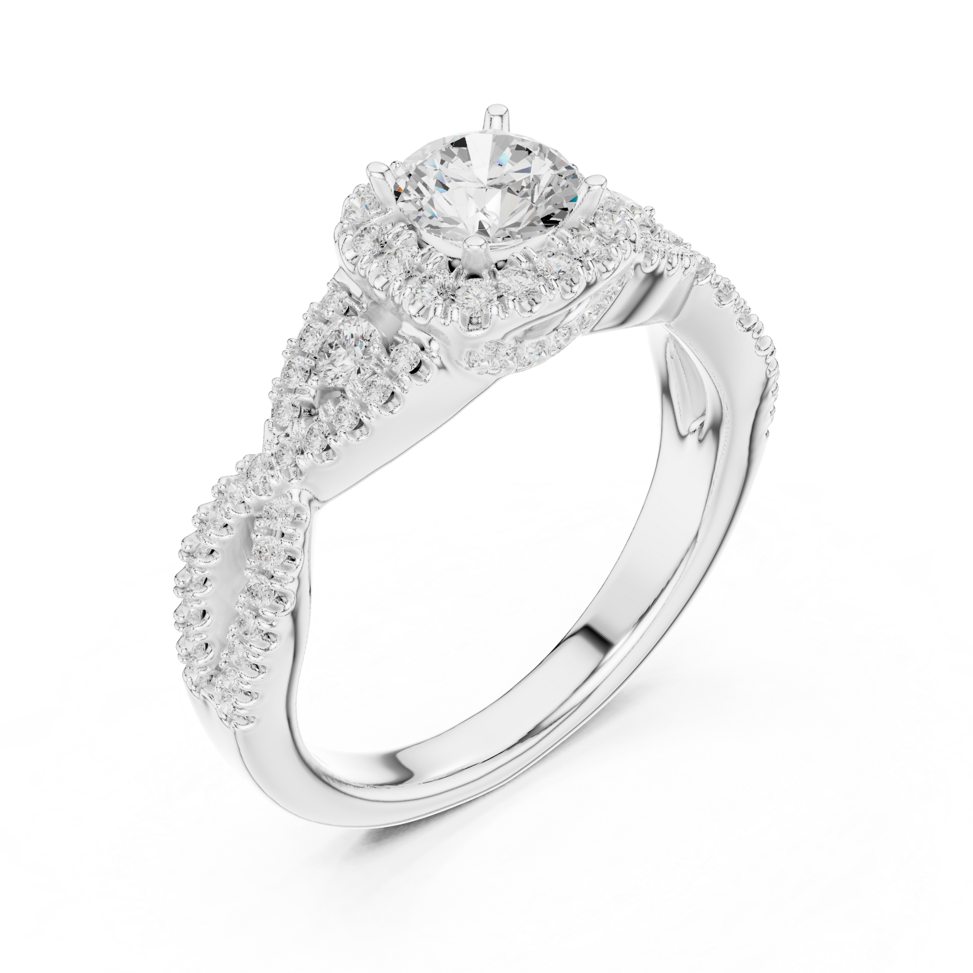 Round Halo Lab Grown Diamond Ring