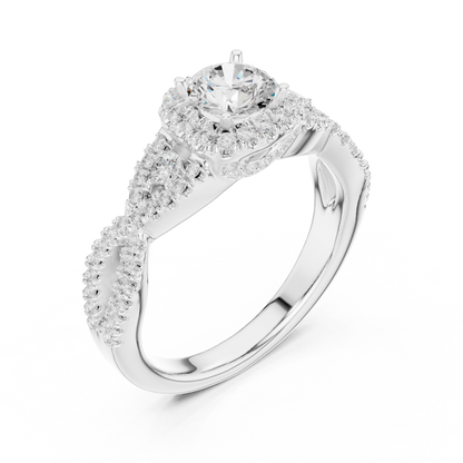 Round Halo Lab Grown Diamond Ring