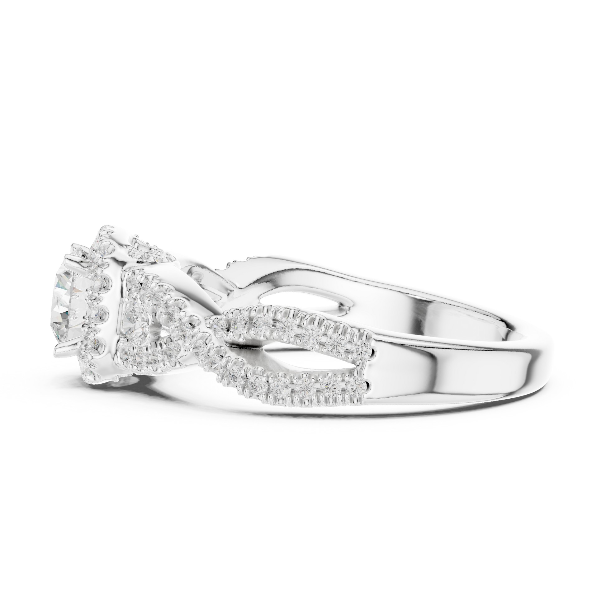 Round Halo Lab Grown Diamond Ring