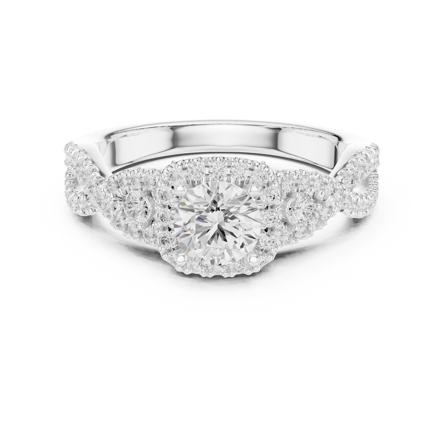 Round Halo Lab Grown Diamond Ring