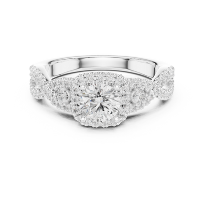 Round Halo Lab Grown Diamond Ring