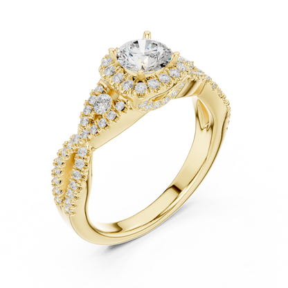Round Halo Lab Grown Diamond Ring