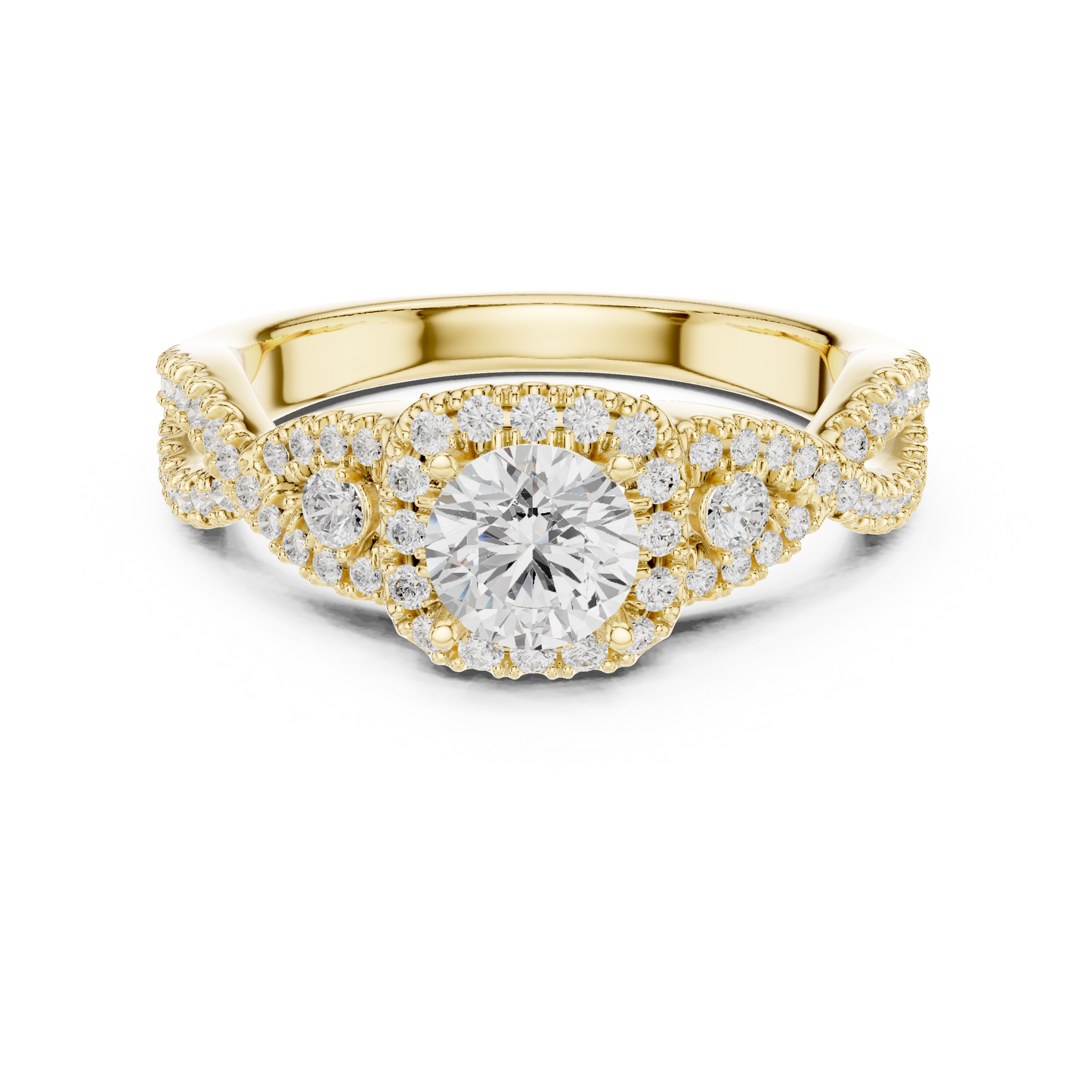 Round Halo Lab Grown Diamond Ring