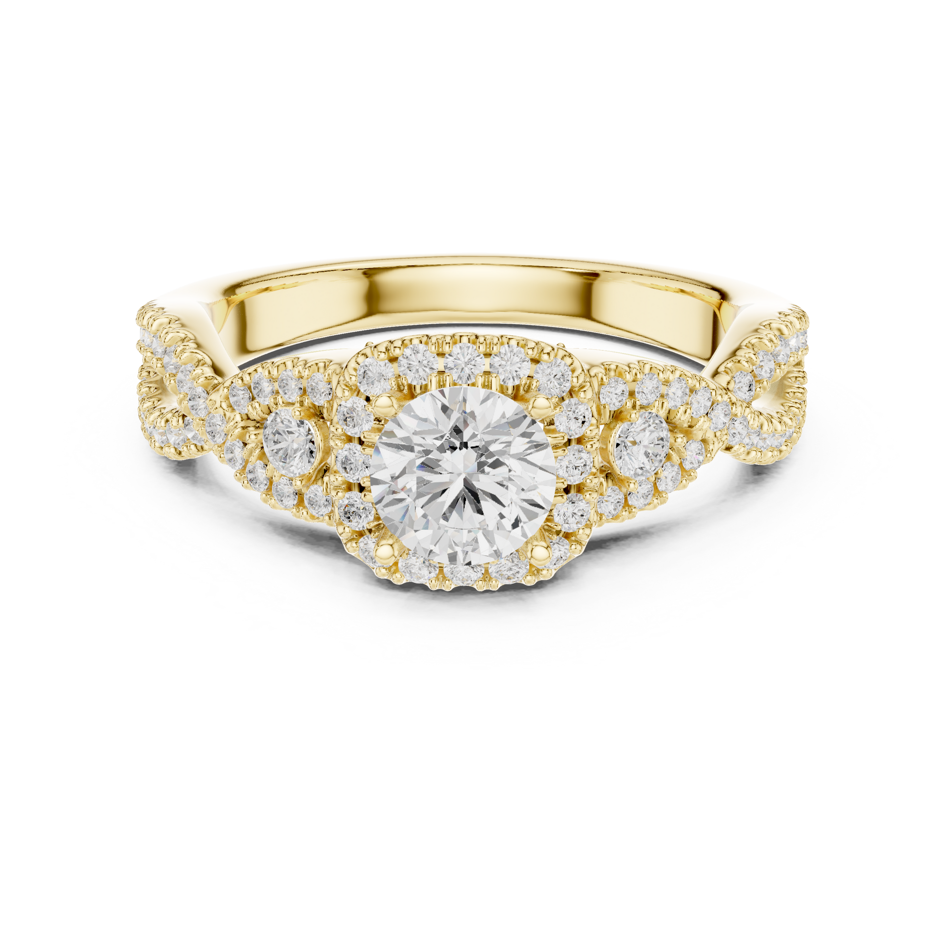 Round Halo Lab Grown Diamond Ring