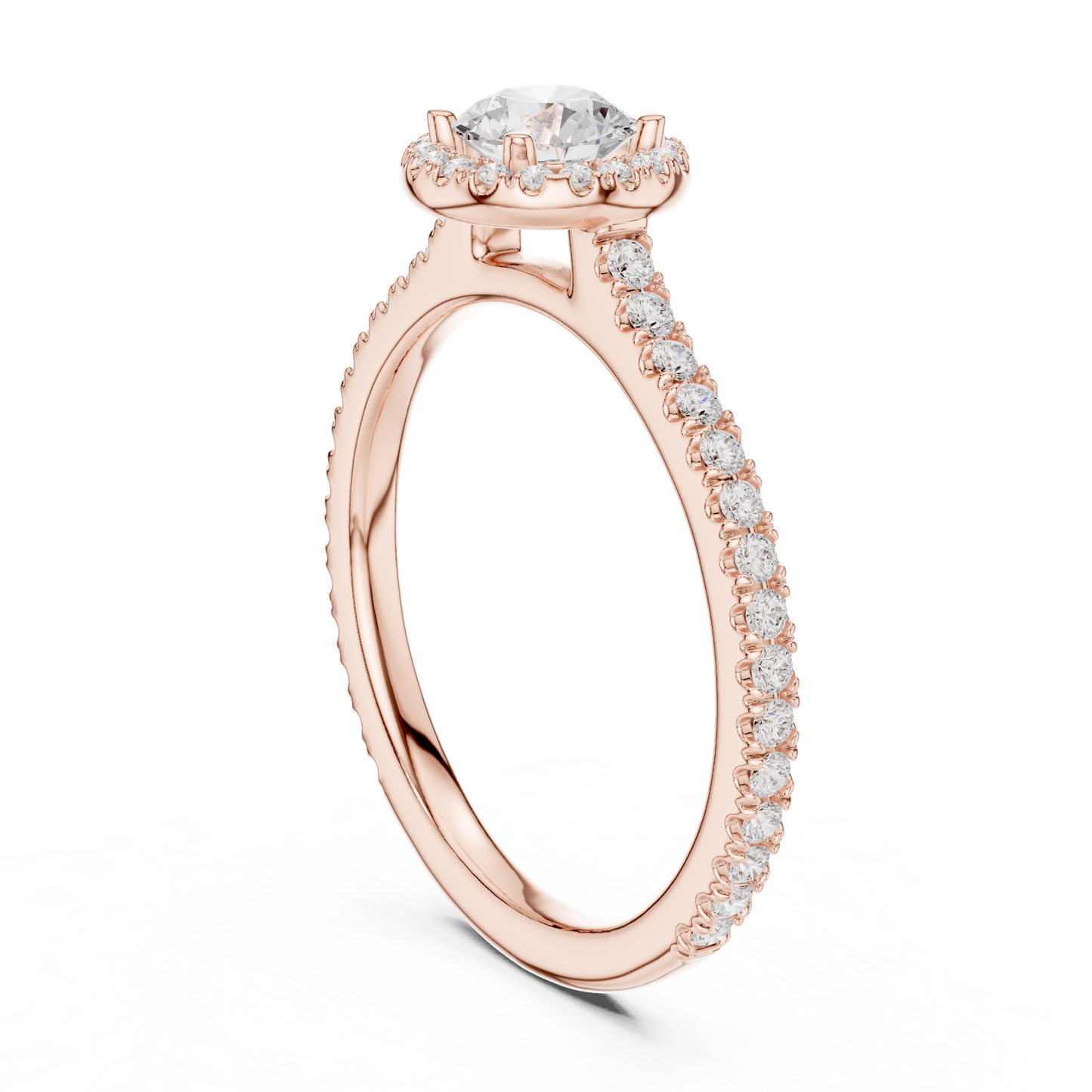 Round Halo Lab Grown Diamond Ring