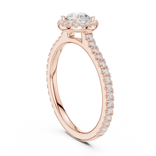Round Halo Lab Grown Diamond Ring