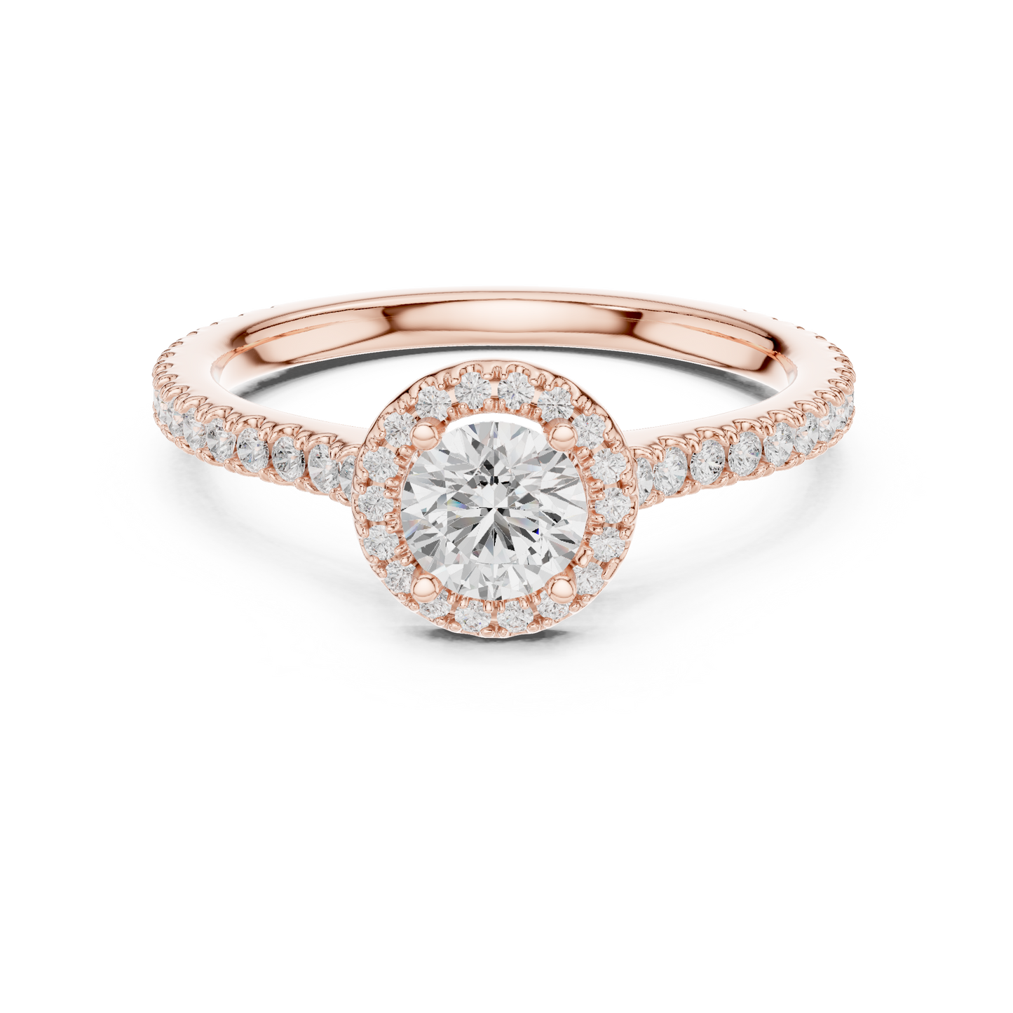 Round Halo Lab Grown Diamond Ring