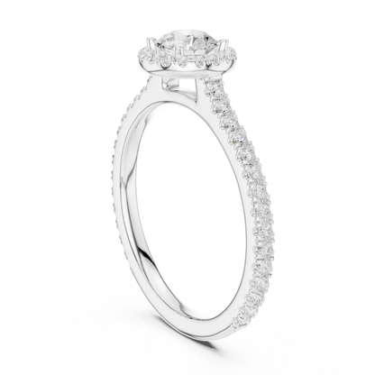 Round Halo Lab Grown Diamond Ring