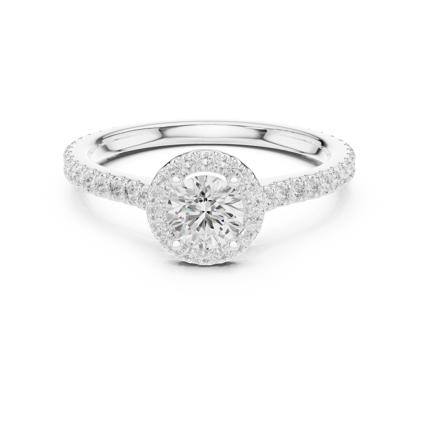 Round Halo Lab Grown Diamond Ring