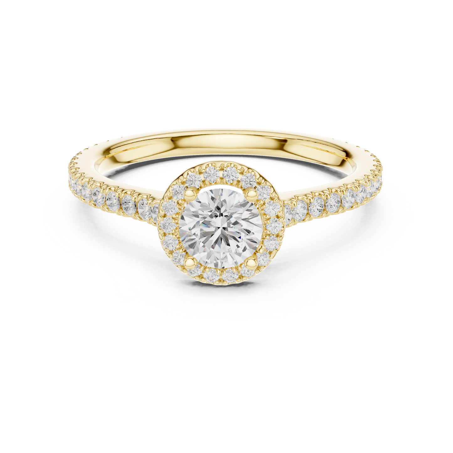 Round Halo Lab Grown Diamond Ring