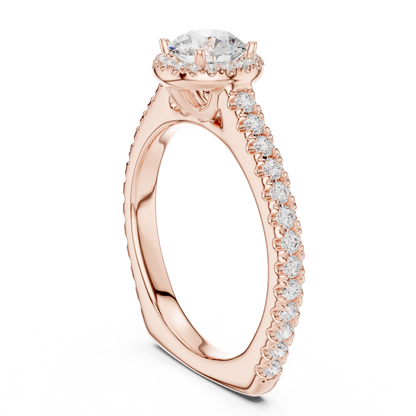 Round Halo Lab Grown Diamond Ring