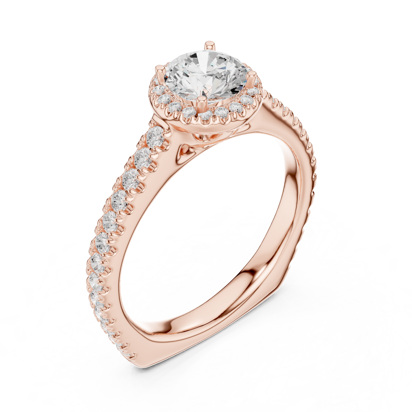Round Halo Lab Grown Diamond Ring
