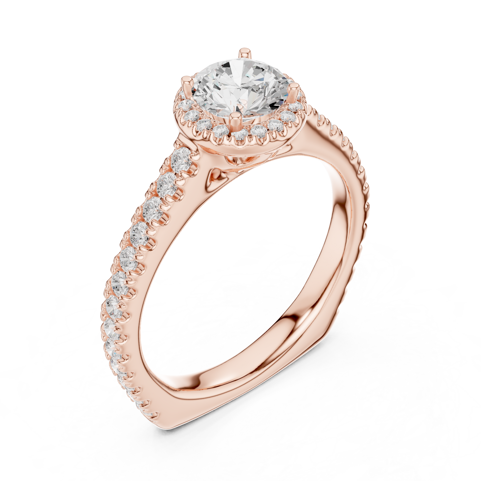 Round Halo Lab Grown Diamond Ring