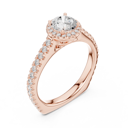 Round Halo Lab Grown Diamond Ring