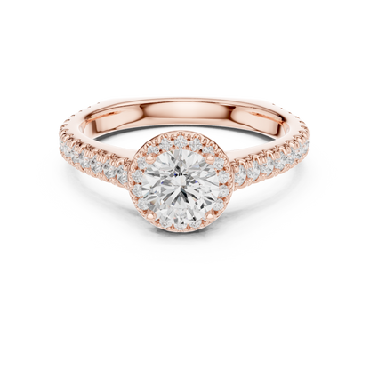 Round Halo Lab Grown Diamond Ring