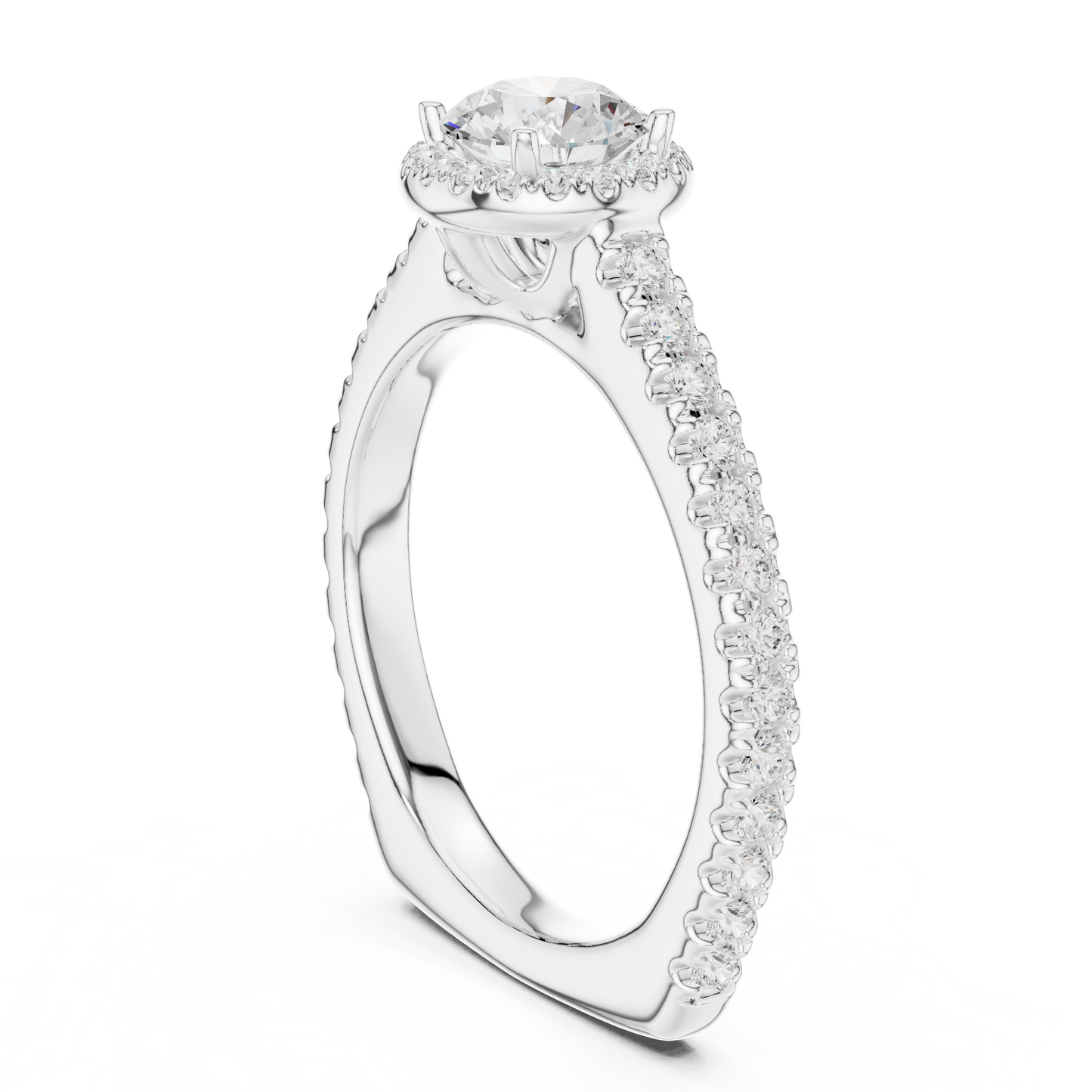 Round Halo Lab Grown Diamond Ring