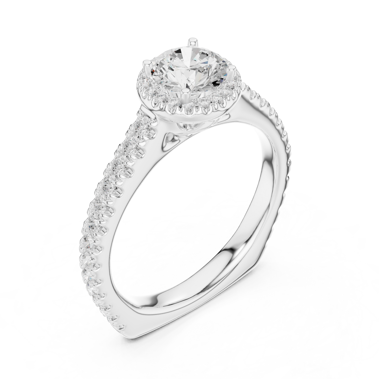 Round Halo Lab Grown Diamond Ring