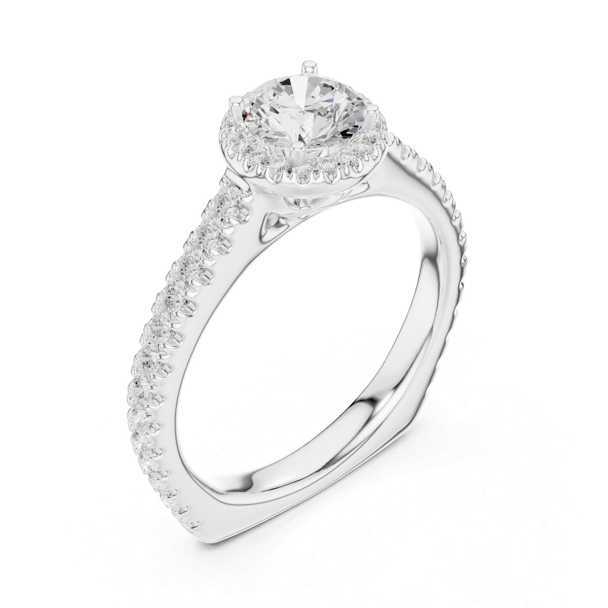 Round Halo Lab Grown Diamond Ring