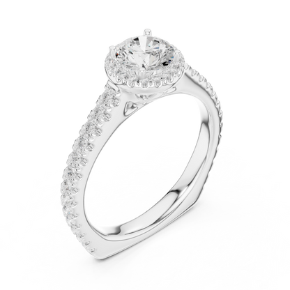 Round Halo Lab Grown Diamond Ring