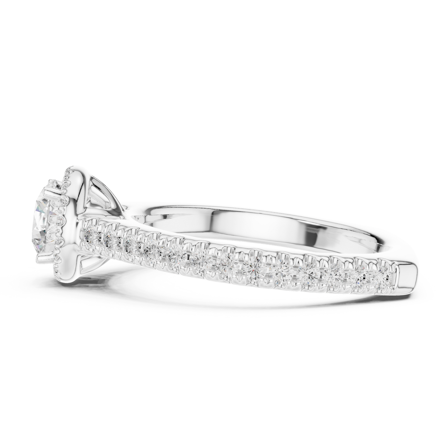 Round Halo Lab Grown Diamond Ring