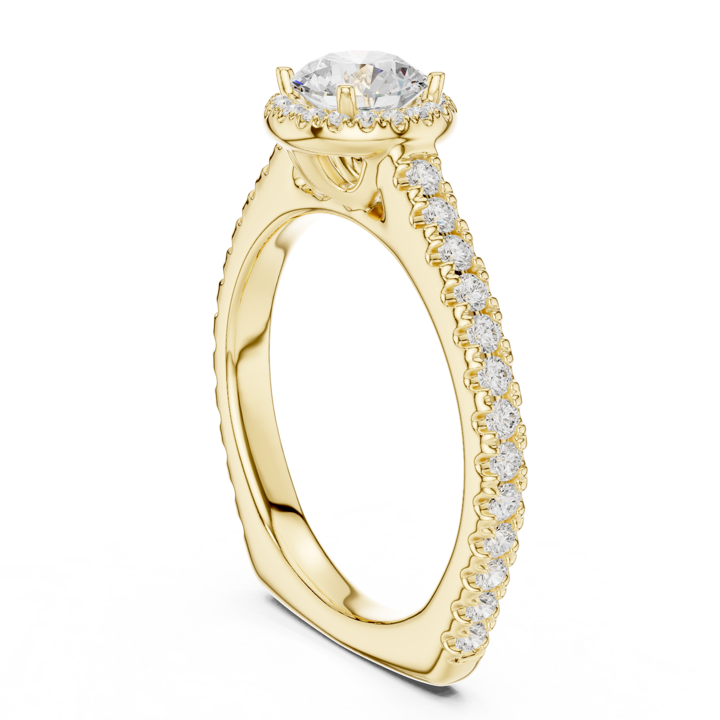 Round Halo Lab Grown Diamond Ring