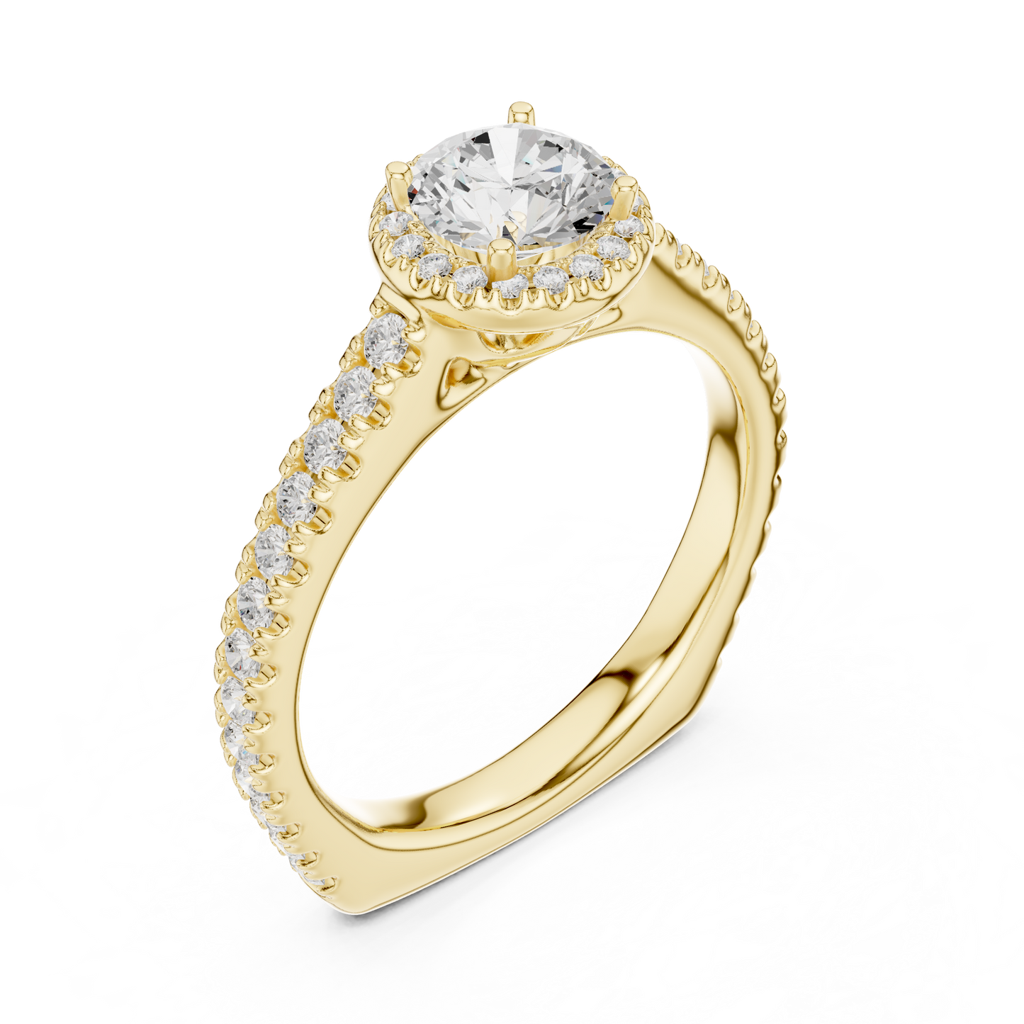 Round Halo Lab Grown Diamond Ring