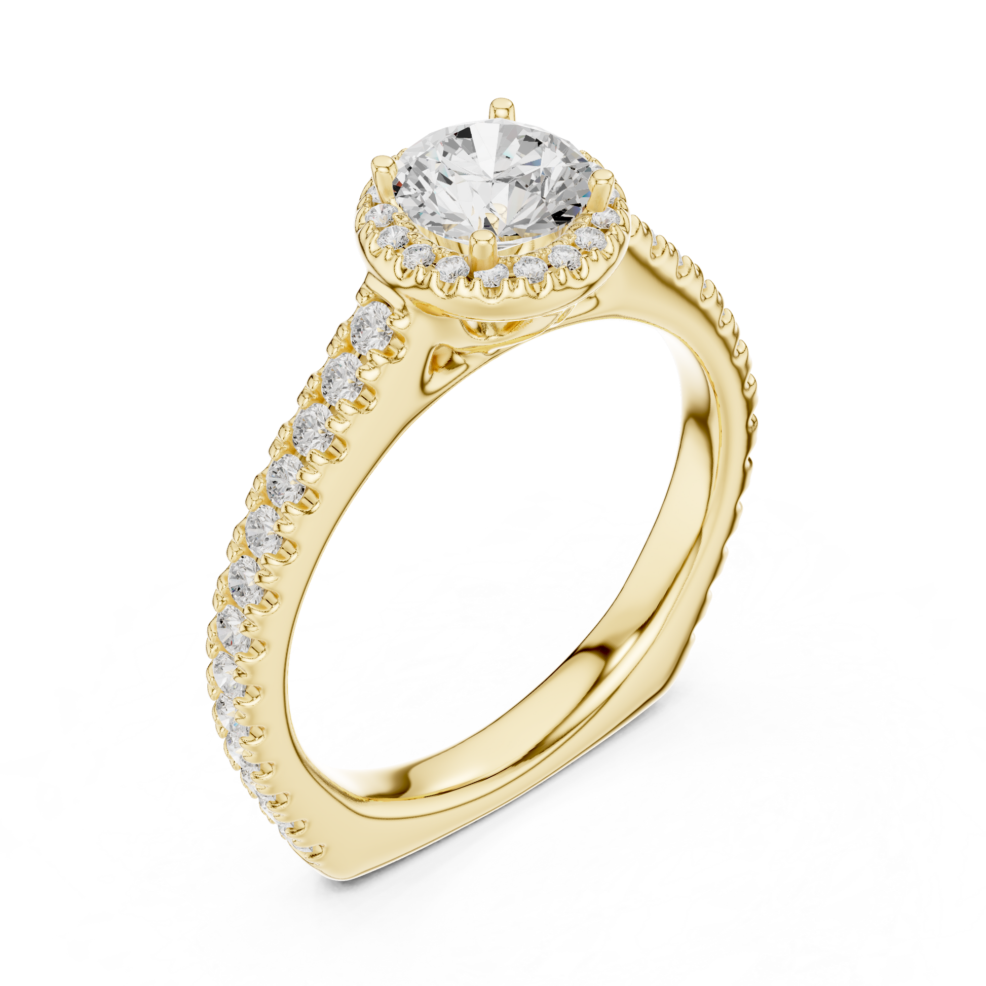 Round Halo Lab Grown Diamond Ring
