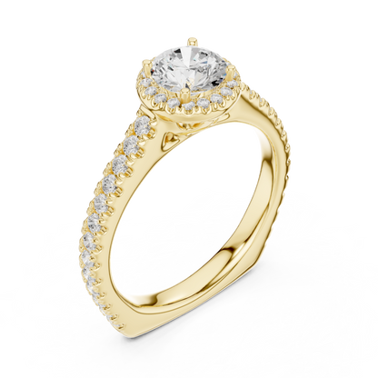 Round Halo Lab Grown Diamond Ring