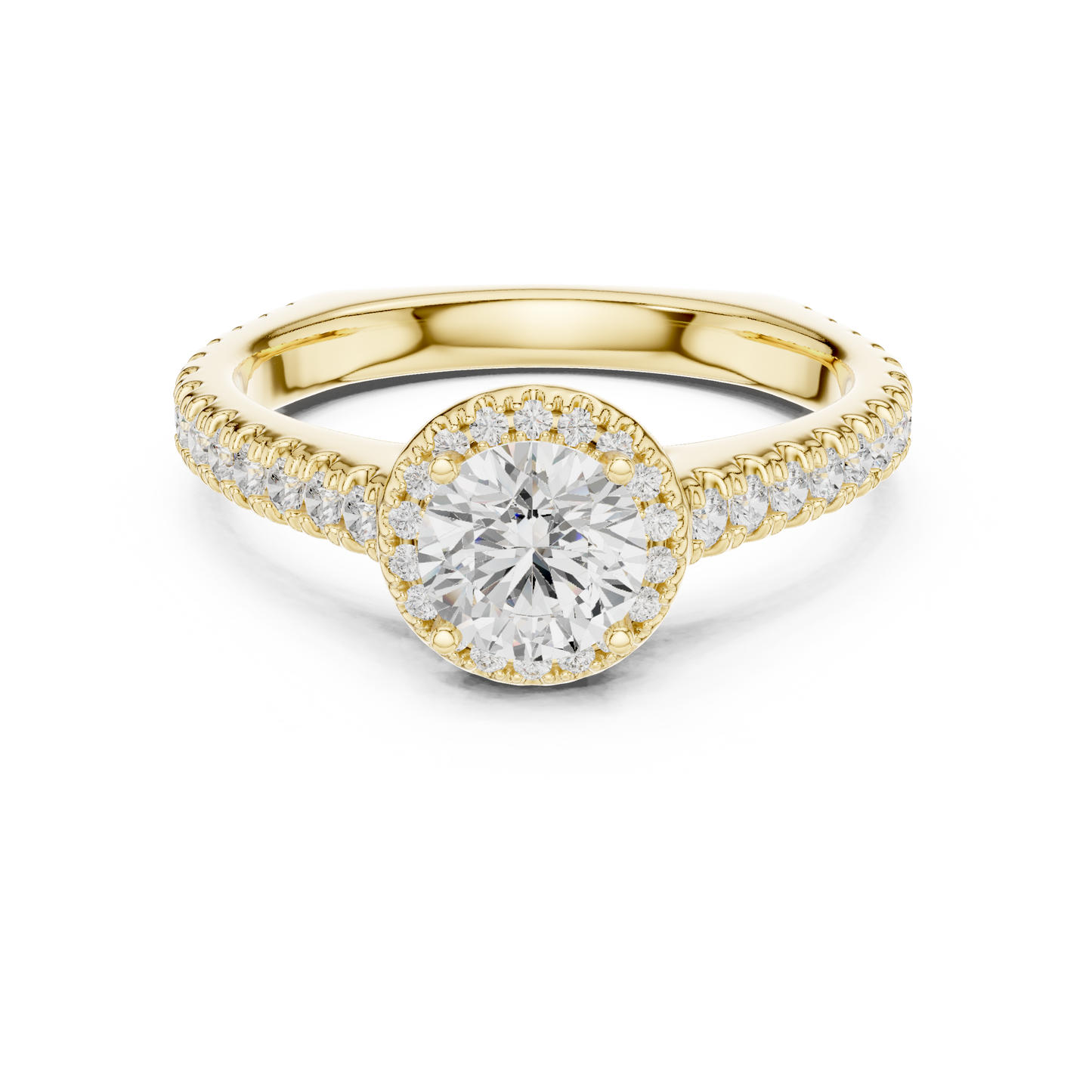 Round Halo Lab Grown Diamond Ring